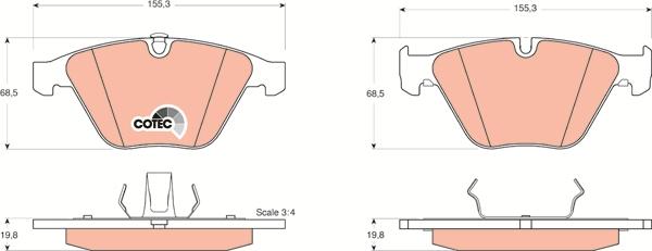 TRW GDB1498 - Kit de plaquettes de frein, frein à disque cwaw.fr