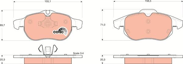 TRW GDB1492 - Kit de plaquettes de frein, frein à disque cwaw.fr