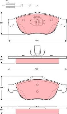 TRW GDB1444 - Kit de plaquettes de frein, frein à disque cwaw.fr