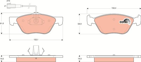 TRW GDB1445 - Kit de plaquettes de frein, frein à disque cwaw.fr