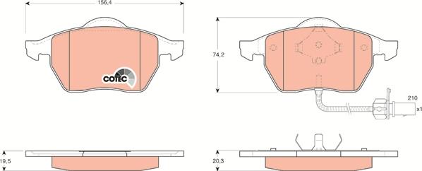 TRW GDB1440 - Kit de plaquettes de frein, frein à disque cwaw.fr