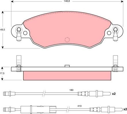 TRW GDB1447 - Kit de plaquettes de frein, frein à disque cwaw.fr