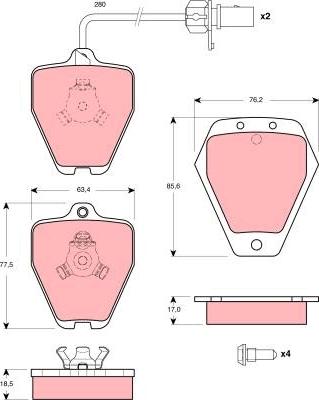 TRW GDB1451 - Kit de plaquettes de frein, frein à disque cwaw.fr