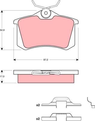 TRW GDB1458 - Kit de plaquettes de frein, frein à disque cwaw.fr