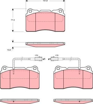 TRW GDB1453 - Kit de plaquettes de frein, frein à disque cwaw.fr