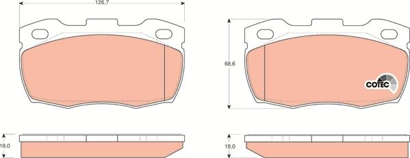 TRW GDB1452 - Kit de plaquettes de frein, frein à disque cwaw.fr