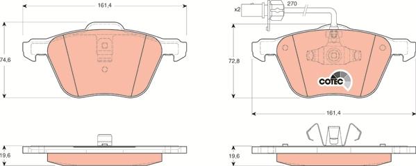 TRW GDB1460 - Kit de plaquettes de frein, frein à disque cwaw.fr