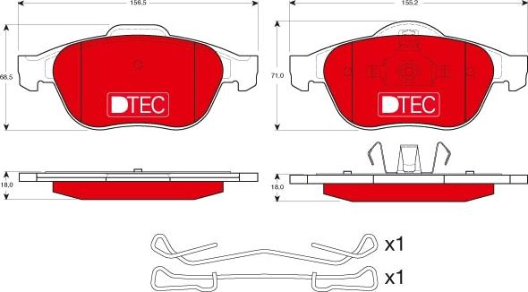 TRW GDB1468DTE - Kit de plaquettes de frein, frein à disque cwaw.fr