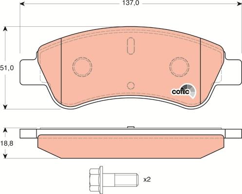 TRW GDB1463 - Kit de plaquettes de frein, frein à disque cwaw.fr