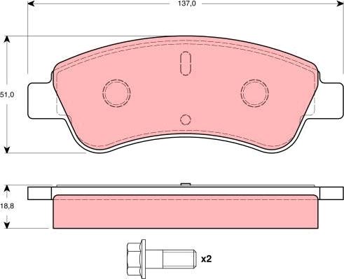 TRW GDB1462 - Kit de plaquettes de frein, frein à disque cwaw.fr