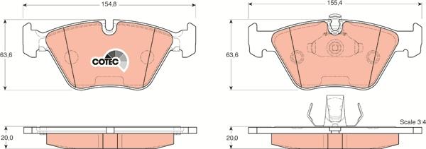 TRW GDB1404 - Kit de plaquettes de frein, frein à disque cwaw.fr