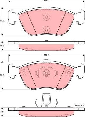 TRW GDB1406 - Kit de plaquettes de frein, frein à disque cwaw.fr