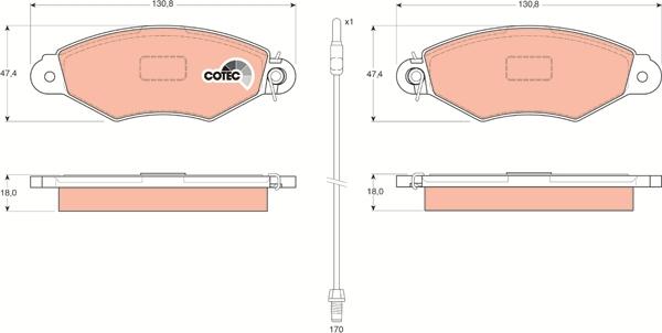 TRW GDB1402 - Kit de plaquettes de frein, frein à disque cwaw.fr