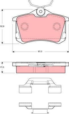 TRW GDB1416 - Kit de plaquettes de frein, frein à disque cwaw.fr