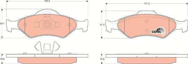 TRW GDB1418 - Kit de plaquettes de frein, frein à disque cwaw.fr