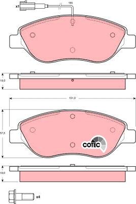 TRW GDB1484 - Kit de plaquettes de frein, frein à disque cwaw.fr