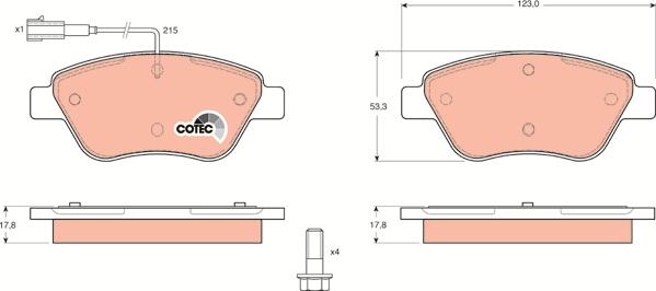 TRW GDB1482 - Kit de plaquettes de frein, frein à disque cwaw.fr