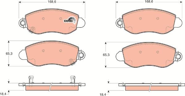 TRW GDB1424 - Kit de plaquettes de frein, frein à disque cwaw.fr