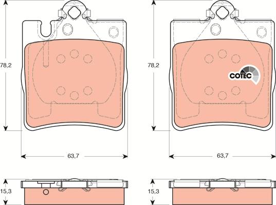 TRW GDB1421 - Kit de plaquettes de frein, frein à disque cwaw.fr