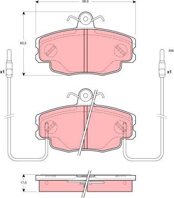 TRW GDB1428 - Kit de plaquettes de frein, frein à disque cwaw.fr