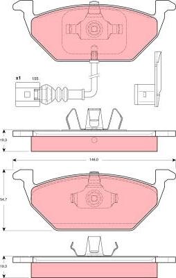 TRW GDB1422 - Kit de plaquettes de frein, frein à disque cwaw.fr