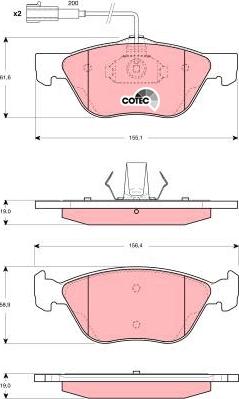 TRW GDB1427 - Kit de plaquettes de frein, frein à disque cwaw.fr