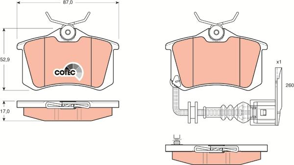 TRW GDB1475 - Kit de plaquettes de frein, frein à disque cwaw.fr