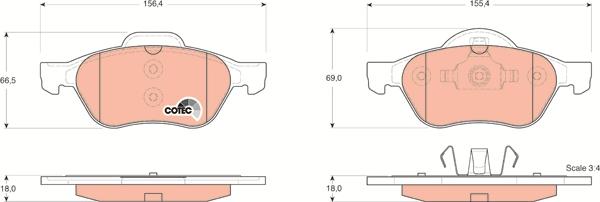 TRW GDB1540 - Kit de plaquettes de frein, frein à disque cwaw.fr