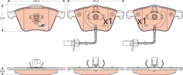 TRW GDB1554 - Kit de plaquettes de frein, frein à disque cwaw.fr