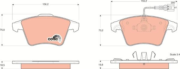 TRW GDB1555 - Kit de plaquettes de frein, frein à disque cwaw.fr