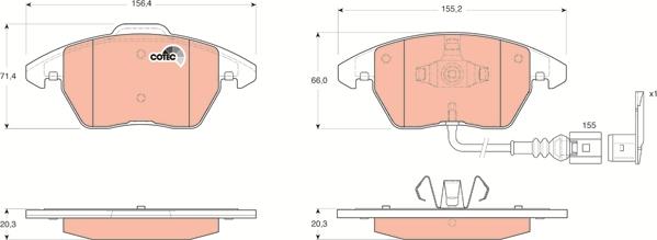 TRW GDB1550 - Kit de plaquettes de frein, frein à disque cwaw.fr