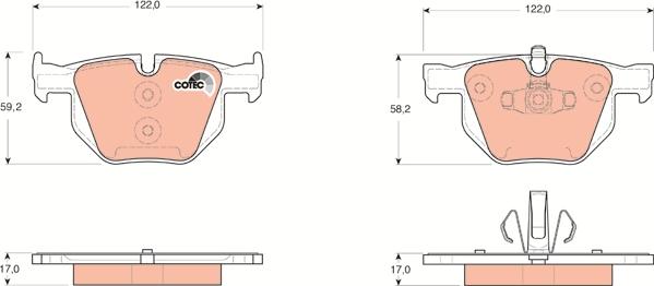 TRW GDB1560 - Kit de plaquettes de frein, frein à disque cwaw.fr