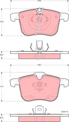 TRW GDB1567 - Kit de plaquettes de frein, frein à disque cwaw.fr