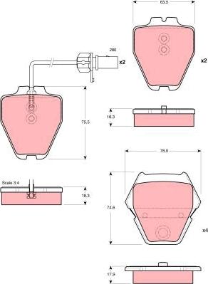 TRW GDB1505 - Kit de plaquettes de frein, frein à disque cwaw.fr