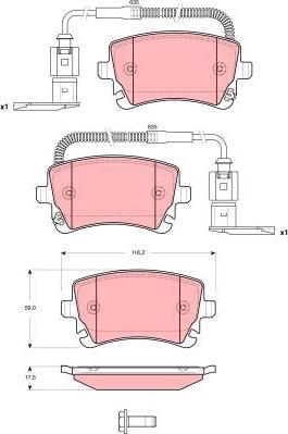 TRW GDB1508 - Kit de plaquettes de frein, frein à disque cwaw.fr