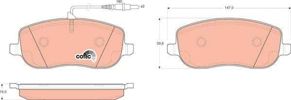 TRW GDB1503 - Kit de plaquettes de frein, frein à disque cwaw.fr