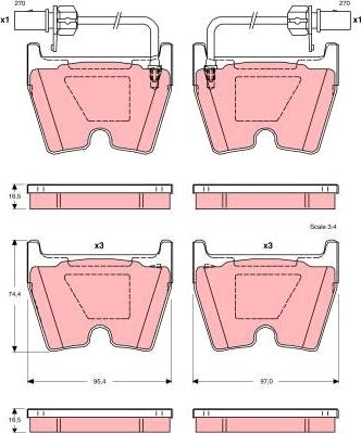 TRW GDB1507 - Kit de plaquettes de frein, frein à disque cwaw.fr