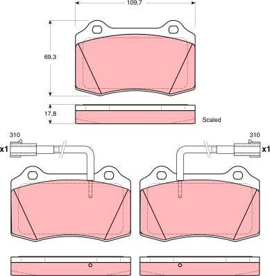 TRW GDB1519 - Kit de plaquettes de frein, frein à disque cwaw.fr