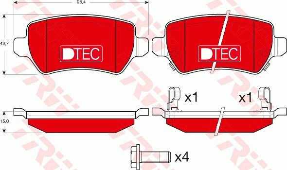 TRW GDB1515DTE - Kit de plaquettes de frein, frein à disque cwaw.fr