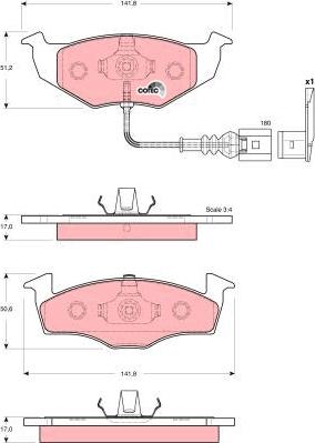 TRW GDB1586 - Kit de plaquettes de frein, frein à disque cwaw.fr