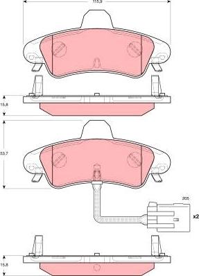 TRW GDB1581 - Kit de plaquettes de frein, frein à disque cwaw.fr