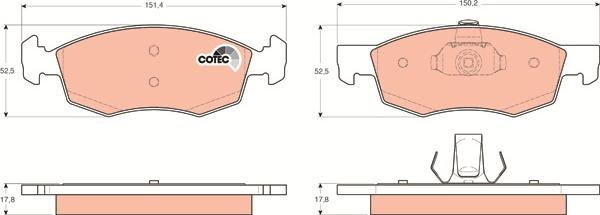 TRW GDB1588 - Kit de plaquettes de frein, frein à disque cwaw.fr