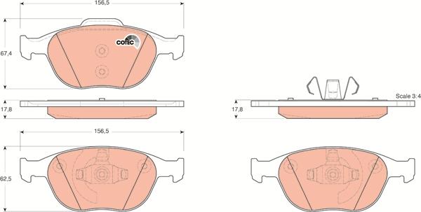 TRW GDB1532 - Kit de plaquettes de frein, frein à disque cwaw.fr