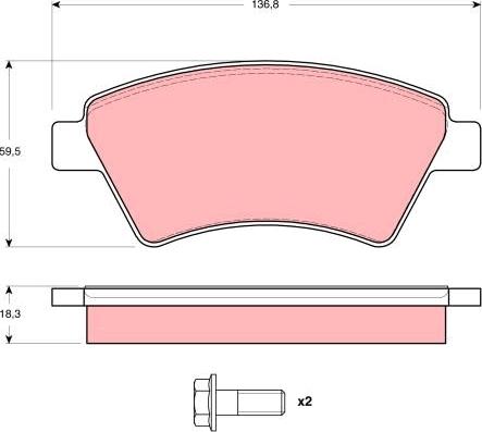 TRW GDB1524 - Kit de plaquettes de frein, frein à disque cwaw.fr