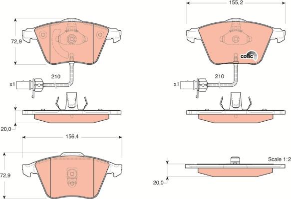 TRW GDB1528 - Kit de plaquettes de frein, frein à disque cwaw.fr