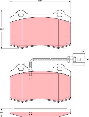 TRW GDB1644 - Kit de plaquettes de frein, frein à disque cwaw.fr