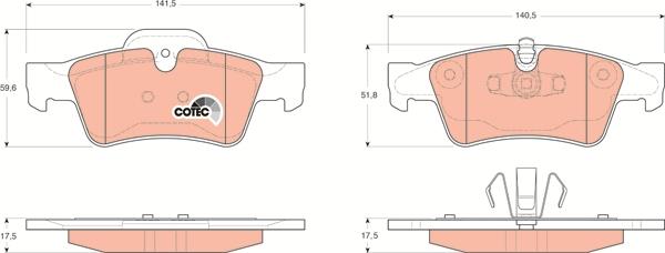 TRW GDB1643 - Kit de plaquettes de frein, frein à disque cwaw.fr