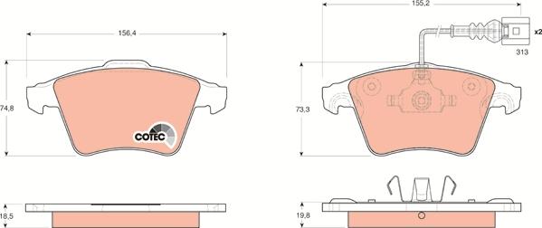 TRW GDB1651 - Kit de plaquettes de frein, frein à disque cwaw.fr