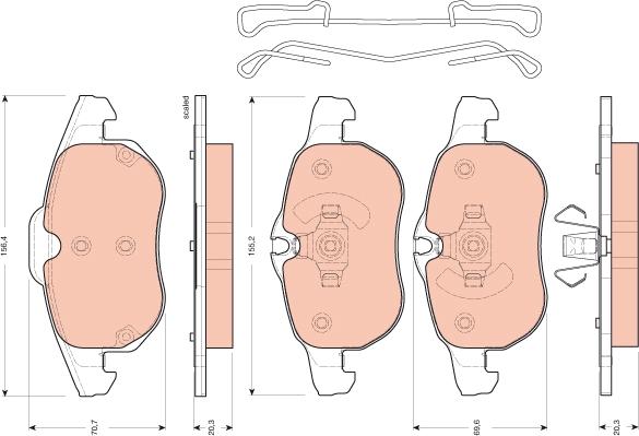 TRW GDB1657 - Kit de plaquettes de frein, frein à disque cwaw.fr