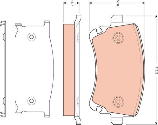 TRW GDB1661 - Kit de plaquettes de frein, frein à disque cwaw.fr